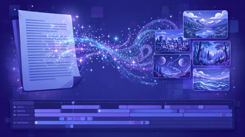 AI video generator interface turning a script into video — the best AI video generators for beginners in 2026