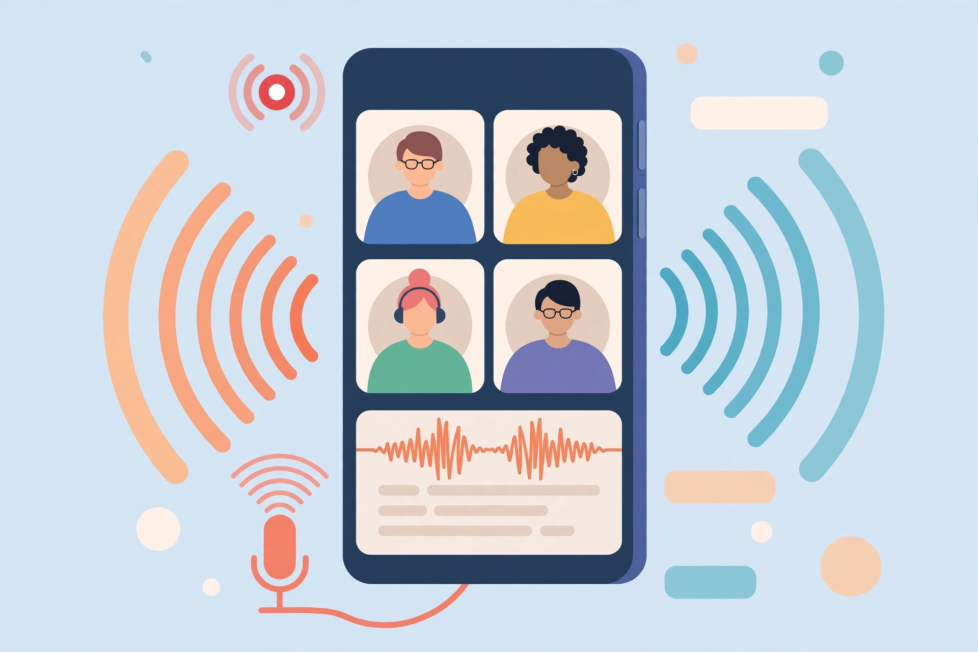 Phone transcribing a meeting with AI — one of the best AI tools for freelancers