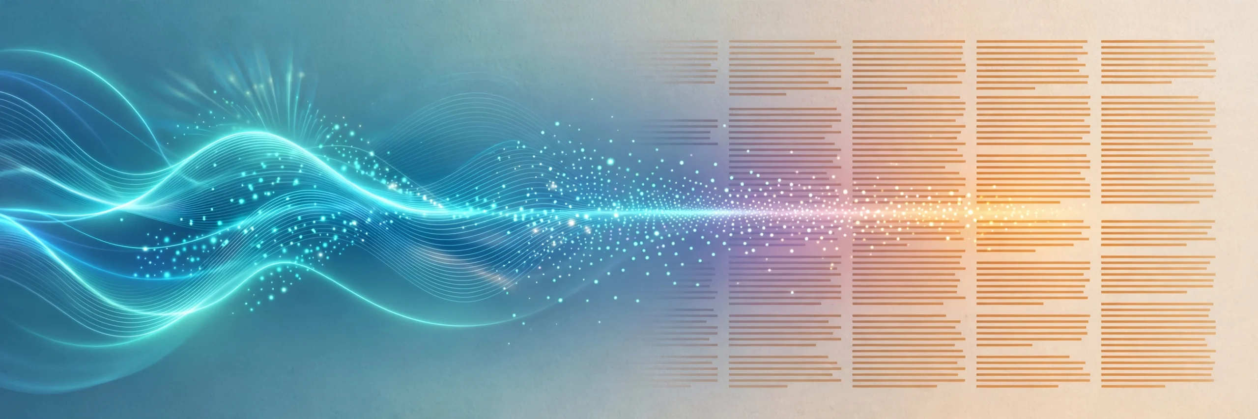 Sound waves transforming into document paragraphs